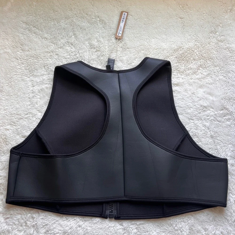 SKIMS Rubberized Scuba Swim High Neck Bikini Top Onyx Black BT-HNK-3160 3X NWT